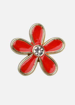 RED FLOWER WATCH CHARM