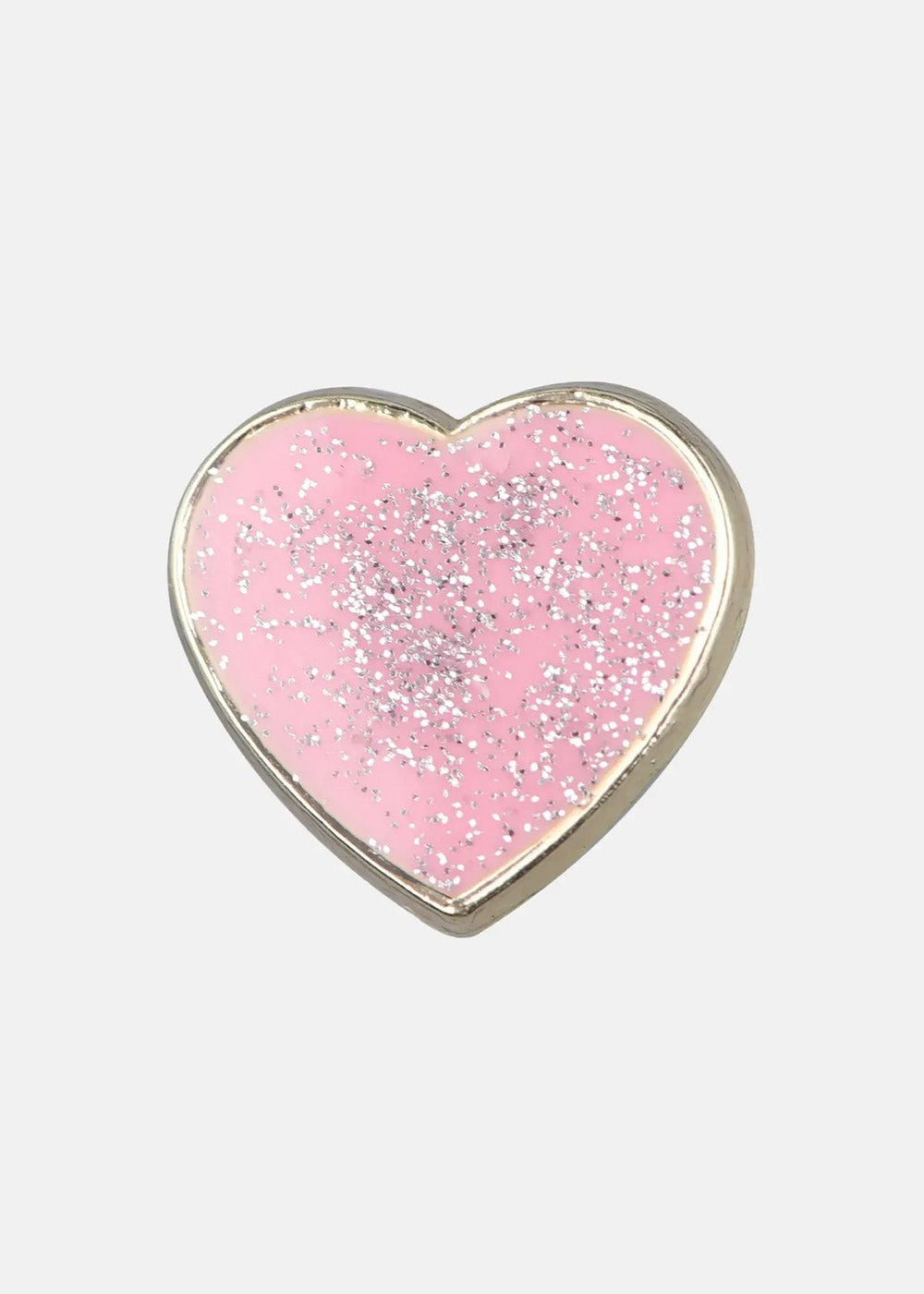 GLITTER PINK HEART WATCH CHARM