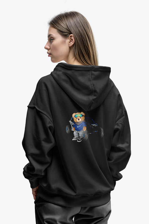 DESERT DRIVE TEDDY HOODIE - BLACK