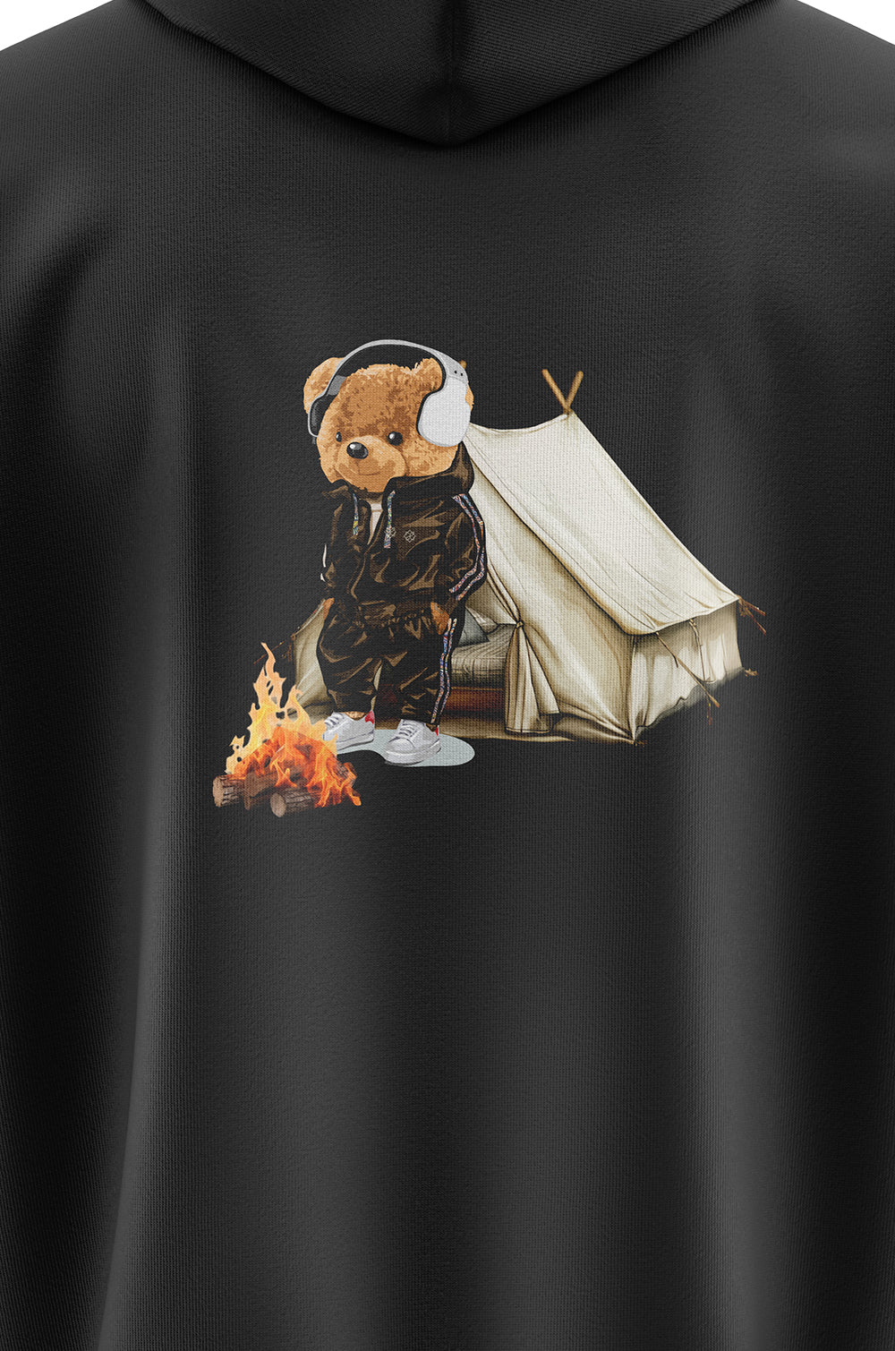 CAMPFIRE TEDDY HOODIE - BLACK