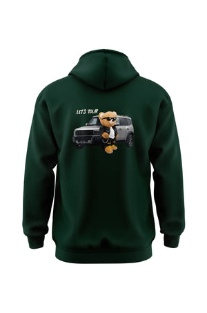 LET'S TOUR TEDDY HOODIE - DARK GREEN