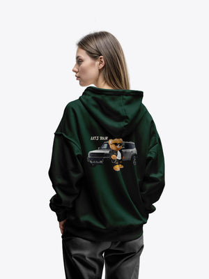 LET'S TOUR TEDDY HOODIE - DARK GREEN