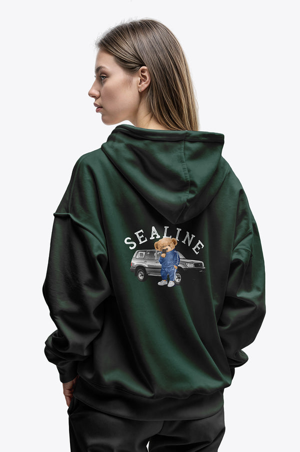 OFF-ROAD TEDDY HOODIE - DARK GREEN